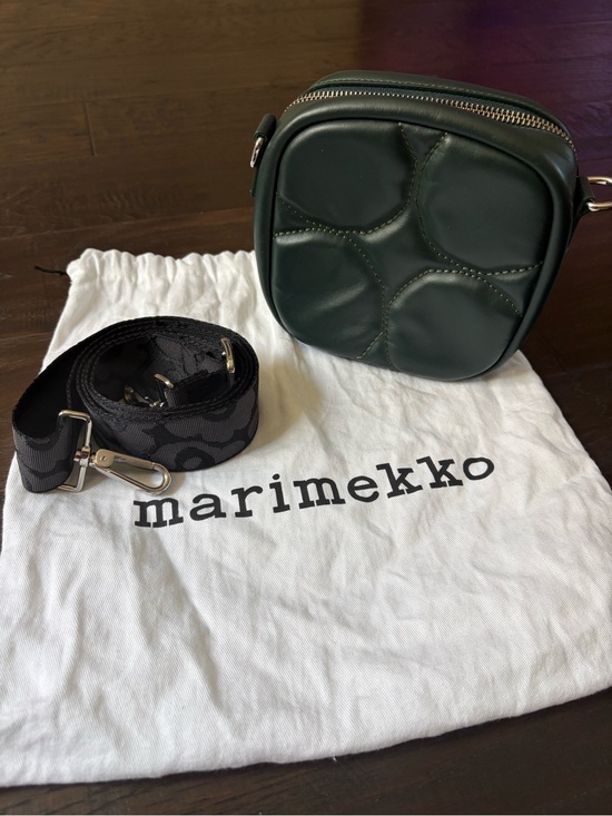 Marimekko Handbags - Marimekko Forest Green Quilted Mini Crossbody w/ Patterned Strap- excellence